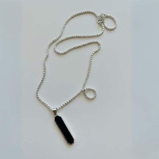 Zen Shine Necklace (silver & black)